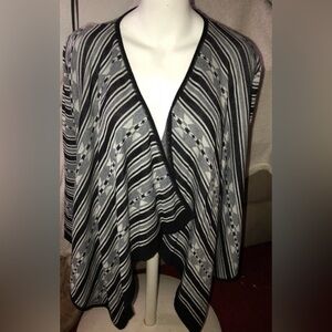 COTTON EMPORIUM open front draped waterfall cardigan tribal Aztec NEW size L